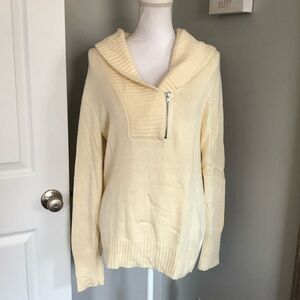 Gap Cream Sweater w/ Zipper Detail